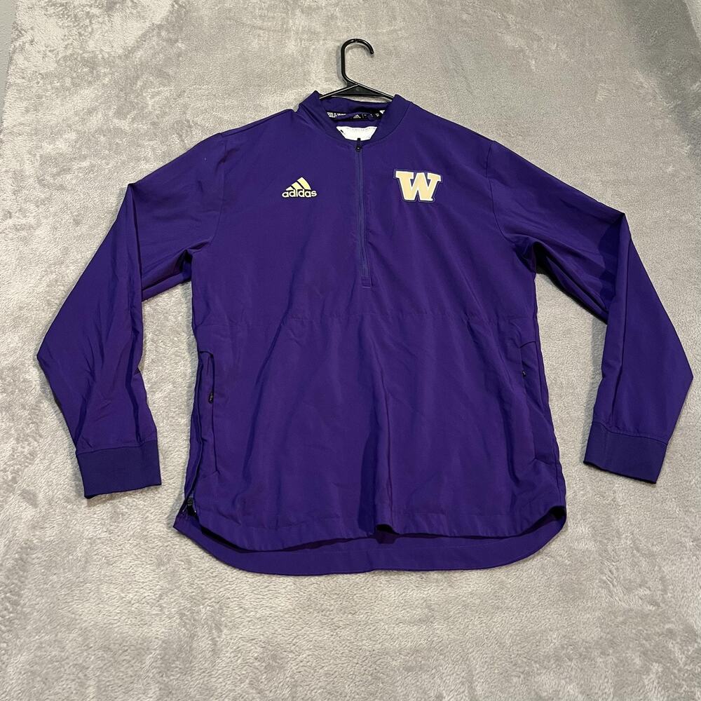 Washington Huskies Jacket Mens Small NCAA Football Adidas AEROREADY Pullover